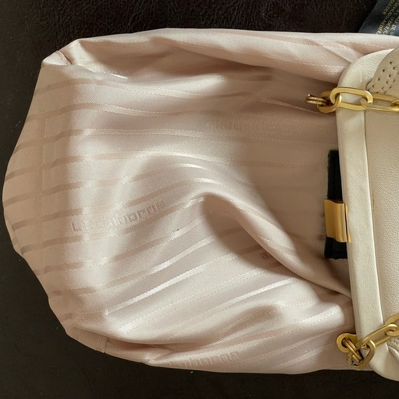 Liz Claiborne ivory cream leather bag with gold chain formal date night office - Picture 8 of 16
